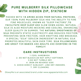 PURE MULBERRY SILK PILLOWCASE HIDDEN ZIPPER STYLE, 51X76CM