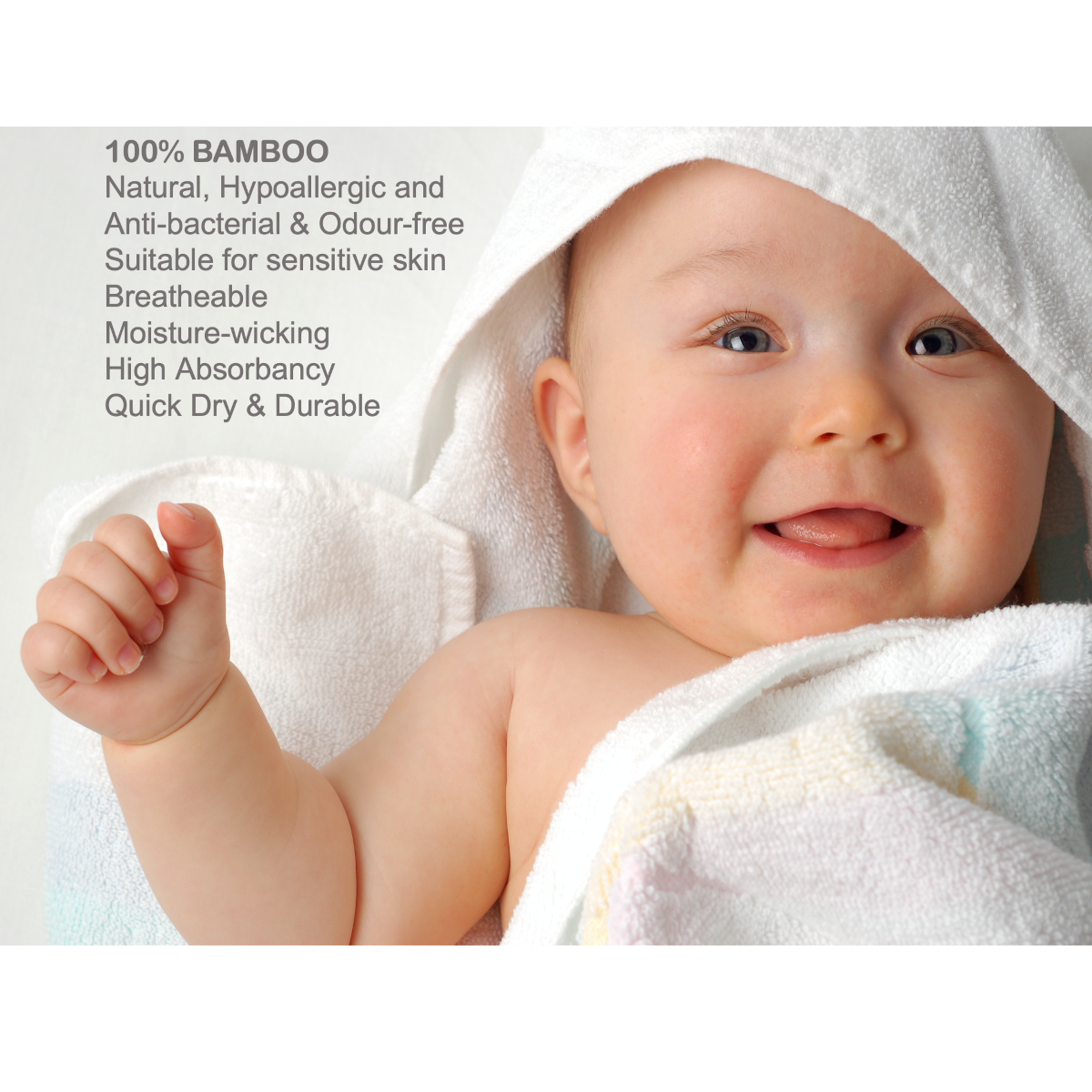 Premium Ultra Soft Bamboo Baby Hooded Towel
