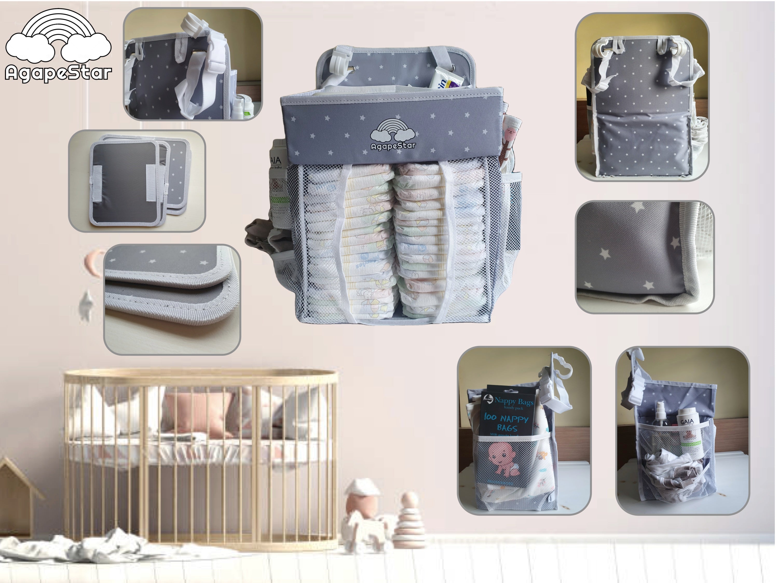 AgapeStar Enduring Hanging Diaper Caddy Organizer - AgapeStar