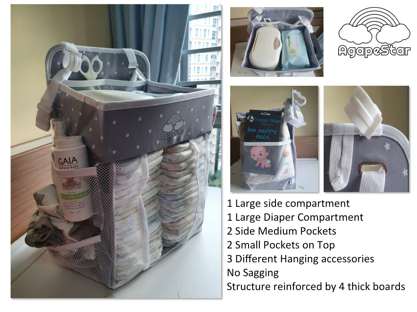 AgapeStar Enduring Hanging Diaper Caddy Organizer - AgapeStar