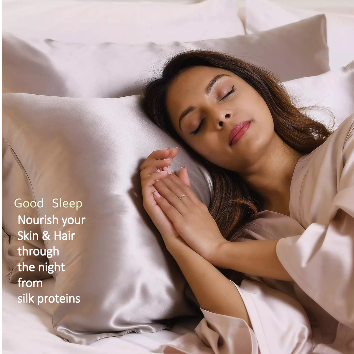 PURE MULBERRY SILK PILLOWCASE HIDDEN ZIPPER STYLE, 51X76CM
