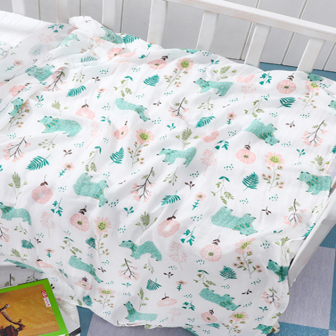 Ultrasoft Organic Bamboo Cotton Muslin Swaddle Blanket
