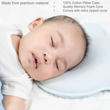 AgapeStar Baby Memory Foam Pillow Flat Head Prevention Gift Set (1 Pillow + 1 Removable Cotton cover)